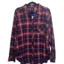 Well Worn NWT Red & Navy Blue Plaid Print Button Down Shirt Photo 1