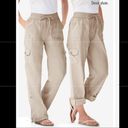 Woman Within  écru cargo pants, size 12W petite Photo 1