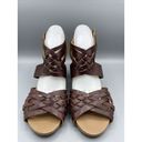 indigo. by Clarks Brown Leather Espadrille Wedge Sandals Women’s Size 11 Photo 1