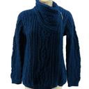 Krass&co Original Aran  Royal Blue Cable Knit Side Zip Cardigan Womens Xsmall Photo 0