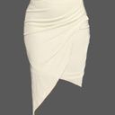 Helmut Lang  Asymmetrical Draped off White skirt Photo 0