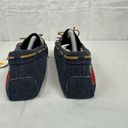 SO  Women's Embroidered Rose Denim Moccasin Slippers Size XL Photo 3