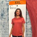 Felina  Jersey Crew Neck Relaxed Fit Tee in Dusty Cedar XXL Photo 3