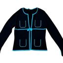 BCBGMAXAZRIA  Cardigan Twee Black Blue Size Large Photo 0