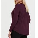 Torrid NWT  Dark Purple Wine Super Soft Knit Long Sleeve Surplice Top Size 2X Photo 2