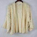 Akemi + Kin Anthropologie  Womens Cardigan One Size Cream Loopy Knit Open Front Photo 0