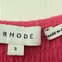 Harper RHODE  Smocked Off Shoulder Puff Sleeve Hot Pink Midi Dress Gauze Cotton Photo 7