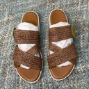 Paul Green  Harlo Slide Platform Sandal in Cuoio Woven Leather Photo 6