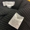 Lucca Couture Luca Black Turtleneck Ribbed Sweater with Slight Bubble Shoulder Sleeves- Medium Photo 7