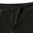 Uniqlo  SZ 25 Straight Jeans Mid-Rise Frayed Hem Zip-Fly Stretch Black Wash Women Photo 2