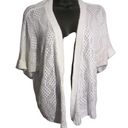 Notations  White Knit Open Short Sleeve Cardigan Size 1x Photo 0