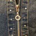 Cathy Daniels  Rhinestone Zip Up Blue Jean Jacket Photo 4