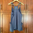 Free People Hot Shot Mini Dress Built In Shorts Blue Indigo Size Medium FLAW Photo 3