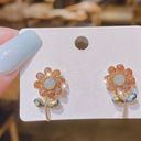 Flower Stud Earrings for Women Gold Photo 1