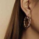 Twisted 18k Gold Plated African  Hoop Earrings Hypoallergenic Unisex Mens Womens Photo 3