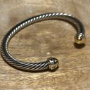 David Yurman Sterling Silver & 18K Gold Diamond Cuff Bracelet Photo 5