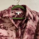 Abound  Purple Tie Dye Cozy Cropped Shirt Jacket Sz M Photo 2