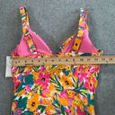 Anne cole  Underwire Twist Front Tankini Top Size 32C/34B Orange Floral Sunshine Photo 8