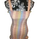 American Eagle  Multicolored Stretch Dress Ruffles Rainbow Pastel Photo 4