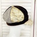 Krass&co August Hat  Paper Boy Cap Velvet Brocade Tweed Brown Gold Photo 3