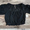 Free People NWT  Dorothy Crop Top Y2k Black Stripe sz LARGE Photo 4