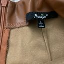 Papaya brown leather skort Photo 1