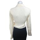 H&M  White Collared Deep V Neck Cropped Long Sleeve Wrap Blouse Top Size XS Photo 1