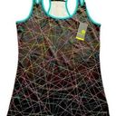 Xersion  Black with Neon‎ Stripes Athletic Racerback Tank Top Size ST Photo 0