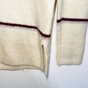 Old Navy Cream & Maroon Striped Mock Neck Plush Tunic Sweater Photo 5