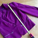 New York & Co. One Button Blazer, Zipper Pockets, Magenta Pink, Size 10 Photo 11