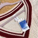 Abound Nwt  preppy sweater vest pullover cable knit cream & maroon Photo 1