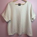 Bobeau  white textured women’s blouse short sleeve‎ shirt size large Photo 0