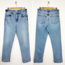 Good American  Good Boy Straight Leg Split Hem Jeans High Waist Blue Size 14/32 Photo 4