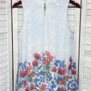 AGB Floral Lace Print Sleeveless Blouse Blue White Small Photo 6