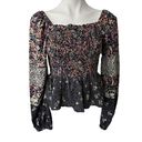 Angie  Square Neck Boho Peasant Blouse Photo 3