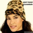 DKNY  Fuzzy Leopard Animal Print Beanie Brown Black Photo 1