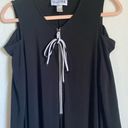 Joseph Ribkoff  Harem Drape Cold Shoulder Zip Up Chic Black Jumpsuit Size 8 Photo 5