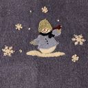 Croft & Barrow Croft Barrow‎ Winter Cardigan Purple Snowman Wool Blend Holiday Christmas XL Photo 7