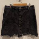 Anthropologie SADIE AND SAGE Buttons Down Black A-Line Mini Skirt Photo 0