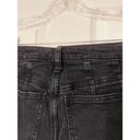 Free People Black Ash Denim Avery Raw Hems High Rise Bermuda Jean Shorts Photo 11