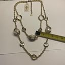 Talbots  Gold Tone Faux Pearl Statement Necklace NWT Double Strand Photo 5