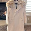 Elizabeth and James  Ivory Fur-Collar Coat Photo 1