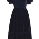 Hill House  The Louisa Nap Dress in Navy Blue Velvet Size M NWT Photo 2