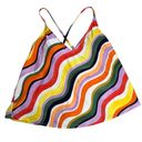 Anne cole Easy Triangle Colorful Wavy Stripe Tankini Swim Top Size s Photo 0