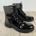 Michael Kors Michael  MK Pattern Alistair Lace Up Booties 10M Black & Brown $119 Photo 0