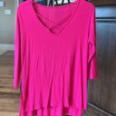 The Comfy Oversized Flowy Long Top Hot Pink Womens XS Roomy Photo 2