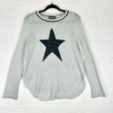 Wooden Ships Metallic Star Crew Sweater Size S/M Wool Mohair Blend Grey Photo 1