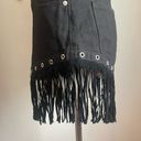 Fantastic Fawn  Nwt grommet eyelet fringe hem black denim shorts size small Photo 4