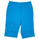 DKNY NEW  Golf Women's Bright Blue Zipper Bermuda Athletic Shorts Capris Size 6 Photo 0