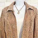 Chico's CHICO’S Light Brown Leather Perforated Jacket / Blazer, Chico’s Sz 1 (M / 8) Photo 5